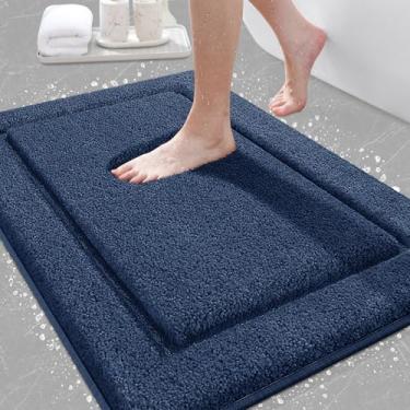 Imagem de IM HOME Tapetes de banheiro 91 cm x 61 cm, tapete de banho absorvente de microfibra macia e grossa, forro antiderrapante, tapetes de banho laváveis na máquina para banheiro, banheira e chuveiro, cinza