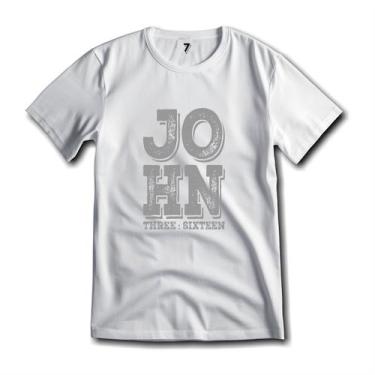 Imagem de Camiseta Algodão Premium John 3:16 Evangélica Cristã - Sete Sete Espor