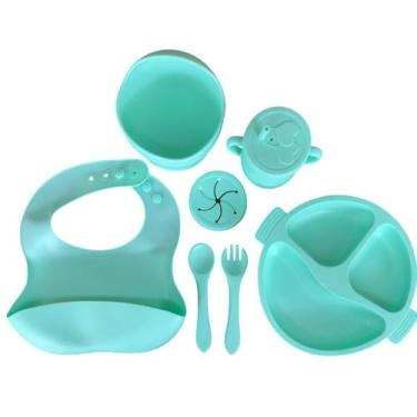 Imagem de Kit Introdução Alimentar De Silicone Para Bebê - 2W, Ciano