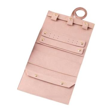 Imagem de predolo Estojo para Joias de Viagem, Bolsa de Mão Dobrável, Caixa Organizadora de Joias para Presente de Aniversário, Rosa