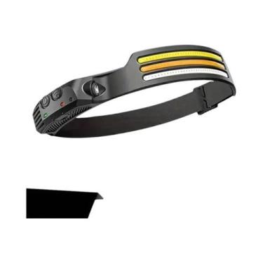 Imagem de Lanterna De Cabeça Recarregável COB LED 6000K Com 5 Modos, Luz De Trab