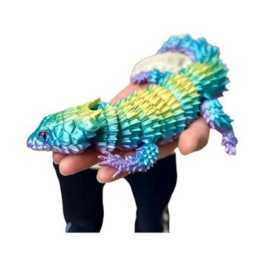 Imagem de Estátua De Lagarto Colorida Impressa Em 3D, Figurinha De Animal Flexív