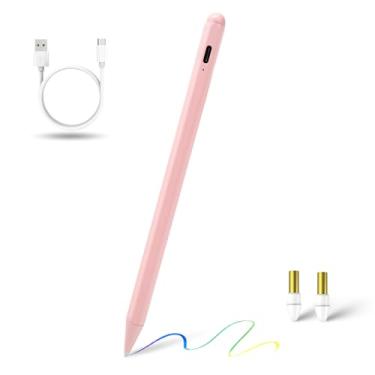 Imagem de Caneta Stylus para iPad 11ª geração Pencil com carregamento rápido, QLAYA 1ª geração Pencil para iPad A16/10th/9th, iPad AIR/Mini/Pro, sensibilidade de inclinação, rosa