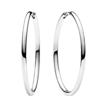 Imagem de Brincos De Argola Femininos Em Prata 925 Com Coração E Flor, Pingente 