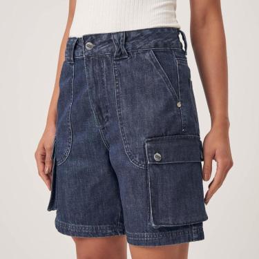 Imagem de Bermuda Jeans Bolso Fole Cargo-Feminino
