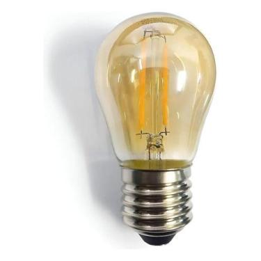 Imagem de Kit 04 Lâmpadas Bolinha G45 Filamento Led Retrô Vintage E27 Luz Branco