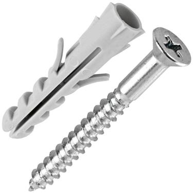 Imagem de Bucha Nylon 6mm com Parafuso Chato Para Madeira 4,2x40 com 6 Peças Pmb598 Fox Mix Bucha Nylon 6m