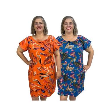 Imagem de Kit 2 Vestidos Moda Ciganinha Estampados Ombro a Ombro - Coalizão Fash