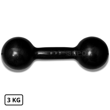 Imagem de Halter Redondo Bola Emborrachado 3 Kg Preto-Unissex