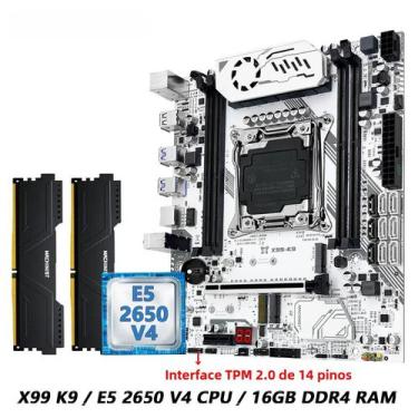 Imagem de Kit De Placa-Mãe X99 K9 LGA2011-3 Com CPU Xeon E5 2650 V4, 16GB De RAM