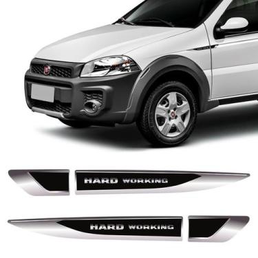 Imagem de Aplique Lateral Strada Hard Working Emblema Resinado Cromado - SPORTIN