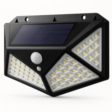 Imagem de Luminária Parede Carregamento Solar Automatico 100 Leds Bateria Luz Ba