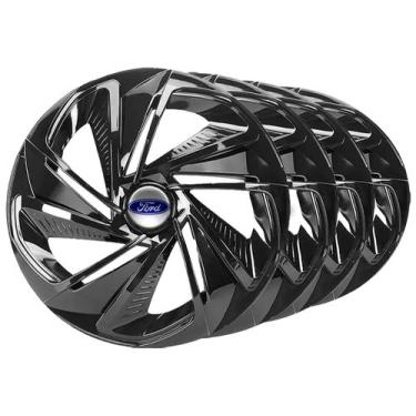 Imagem de Jogo 4 Calota Aro 13 Nitro Black Ford Fiesta Focus Escort - Elitte