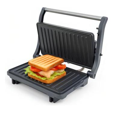 Imagem de Grill E Sanduicheira Unitermi Press Grill Gourmet Ceramic Inox Tostex 