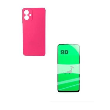 Imagem de Película de Cerâmica 9D + Capa Silicone Case Rosa Pink Para Galaxy A07
