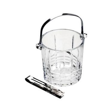 Imagem de Balde De Gelo Cristal Com Pegador E Alça Wolff Grego Luxo