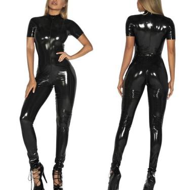 Imagem de Macacão Modelador Catsuit Fantasia Mulher Gato Festa Show Eventos Alto