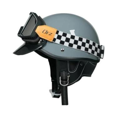 Imagem de Retro vintage capacete da motocicleta scooter meio capacete cruiser pr