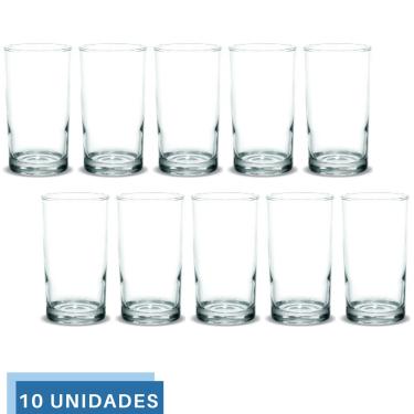 Imagem de 10 Copos 330ml Vidro Brooklyn Suco Agua Transparente Nadir