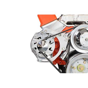 Imagem de ICT Billet SBC LWP Suporte alternador cabeças de coifa dupla ajustável Kit pequeno Chevy 305 327 350 5.0L 5.7L V8 oito cilindros de bomba de água longa correia V compatível com Chevrolet 551672X