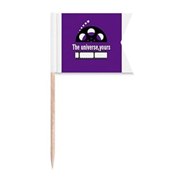 Imagem de Film Words The Universe Your Toothpick Flags Marcação de rotulagem para bolo de festa comida prato de queijo
