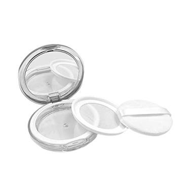 Imagem de Milageto Recipiente de pó recarregável reutilizável mini peneira de rede elástica compacta 3g de maquiagem estojo de pó de maquiagem para mesa de, Prata