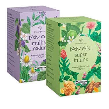 Imagem de Kit De Chá Super Imune E Mulher Madura Iamaní Com 30 Saches Biodegradaveis