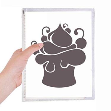 Imagem de Caderno de sorvete de frutas pretas com desenho de folhas soltas diário recarregável