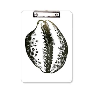 Imagem de Placa de apoio para quadro de prancheta Black Marine Life com estampa de vieira A4