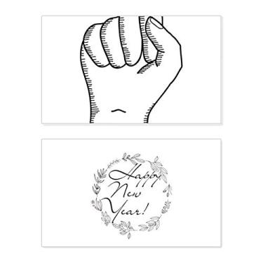 Imagem de Linha de gestos apertada, padrão de desenho, ano novo, festival, cartão de felicitações, mensagem de abençoar presente