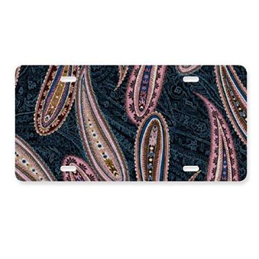 Imagem de DIYthinker Folha Flor abstrata peixe padrão clássico placa de licença decoração aço inoxidável automóvel etiqueta