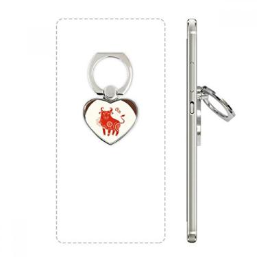 Imagem de Suporte de anel de telefone vermelho do zodíaco da China Year of Ox Animal Suporte universal