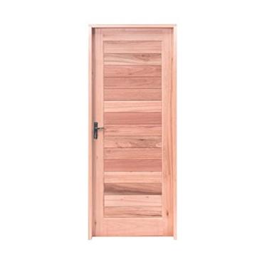 Imagem de Kit Porta de Madeira 213x84,5cm Batente 12cm Pe31 Esel Natural