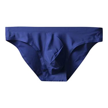 Imagem de Roupa íntima masculina cuecas masculinas moda cueca sólida sexy cuecas cuecas roupa interior calça sexy calcinha masculina, Azul, 3G