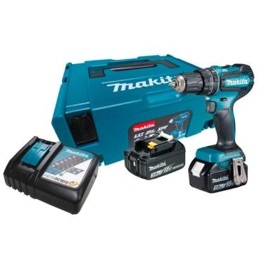 Imagem de Parafusadeira Furadeira 18v Lxt Com 2 Baterias Carregador Bit E Maleta Mak-pac 2 Dhp485rfj Makita