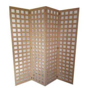 Imagem de Biombo 4 Folhas 172X180cm Mdf Modelo 7 Cru Vazado