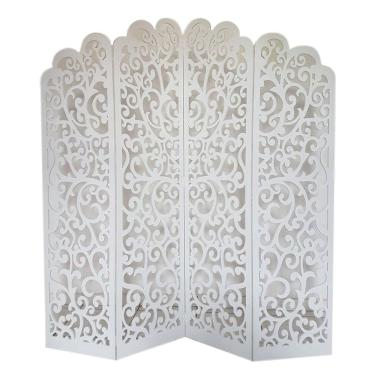 Imagem de Biombo 4 Folhas 172X180cm Mdf Modelo 21 Branco Vazado