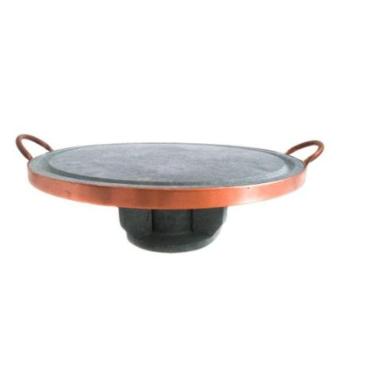 Imagem de Conjunto Grelha / forma Pizza 32 cm com Rechaud em Pedra Sabão