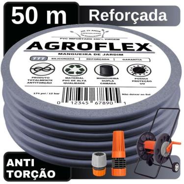 Imagem de Mangueira De Casa Agroflex 50M Com Carrinho Tramontina