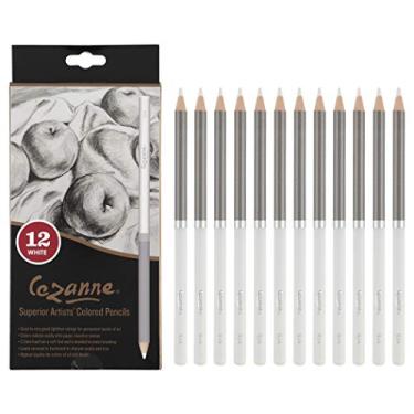 Imagem de Creative Mark Cezanne Lápis de cor premium branco conjunto de 12 lápis de desenho altamente pigmentados - lápis de colorir para desenhar, misturar, colorir e mais