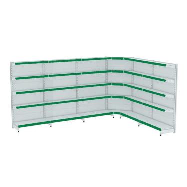 Imagem de Gondola Parede 170 Fit Ate 5 Metros 1 Canto Branco 30b Pe Ve