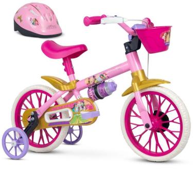 Imagem de Bicicleta Infantil Princesa aro 12 Menina com Capacete Nathor-Feminino