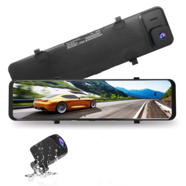 Imagem de XRC TECH Espelho retrovisor 4K DVR para carro, gravador de vídeo, câmera frontal e traseira, 1080p, monitoramento de estacionamento 24 horas, G-Senor, gravação em loop, gravador de visão noturna,
