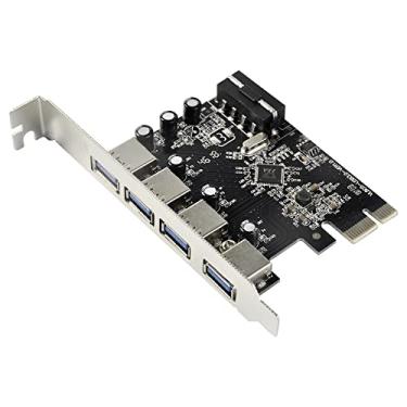 Imagem de YEY 4 Ports PCI-E to USB 3.0 Expansion Card Interface USB 3.0 4-Port Express Card Desktop for Windows XP/7/8/10, Mini PCI-E USB 3.0 Hub Controller Adapter