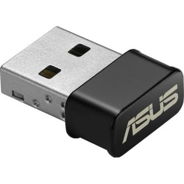 Imagem de ASUS Adaptador sem fio USB-AC53 AC1200 Nano USB Dual-Band, MU-Mimo, compatível com Windows XP/Vista/7/8/1/10, preto