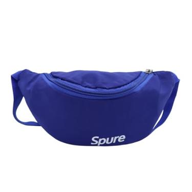 Imagem de ZGMYC Pochete infantil para meninos e meninas, moda, cor sólida, pequena, bolsa de cinto ajustável para esportes e corrida, Azul, one size, Tendência
