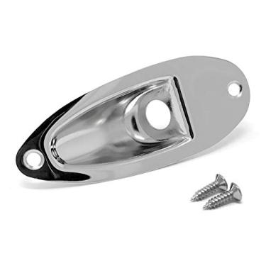 Imagem de Vintage Forge Placa de tomada cromada para Fender Stratocaster Strat placa de saída embutida JP110-CHR