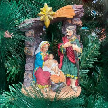 Imagem de Presépio Natalino Decorativo de Resina p/ Natal Enfeite Decoração 12x16cm
