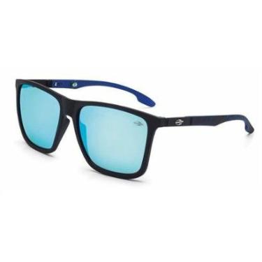 Imagem de Óculos Solar Mormaii Hawaii  M0034adc12 Preto Fosco Lente Espelhada Azul-Masculino