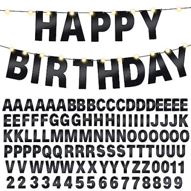 Imagem de TaoBary 112 peças, kit de letras faça você mesmo, com glitter, letras personalizáveis, inclui 107 letras e números, 3 cordas e 2 agulhas para decoração de aniversário, Halloween, Natal, casamento, dia